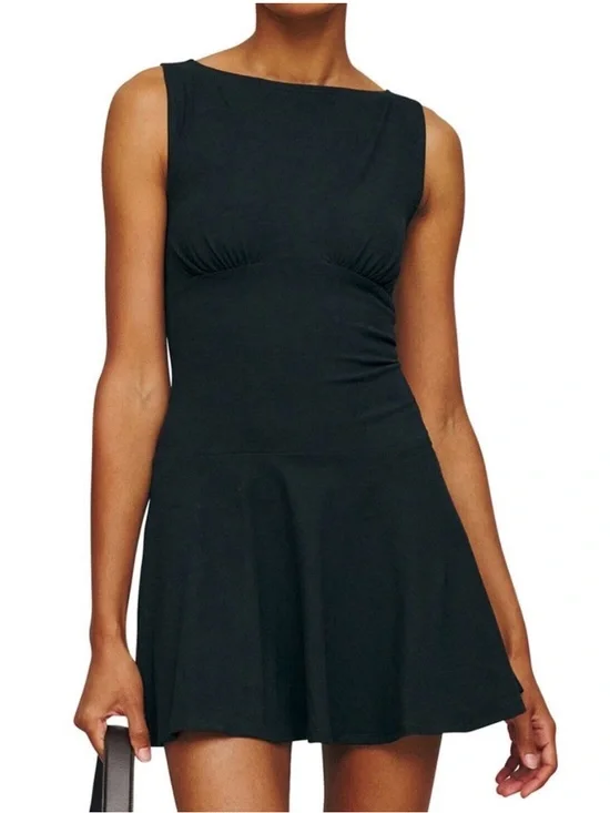 Reformation Mayve organic-cotton minidress black sz M - Picture 2 of 9